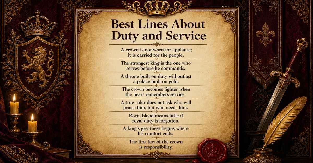 Royal King Quotes: About Duty, Power & Legacy